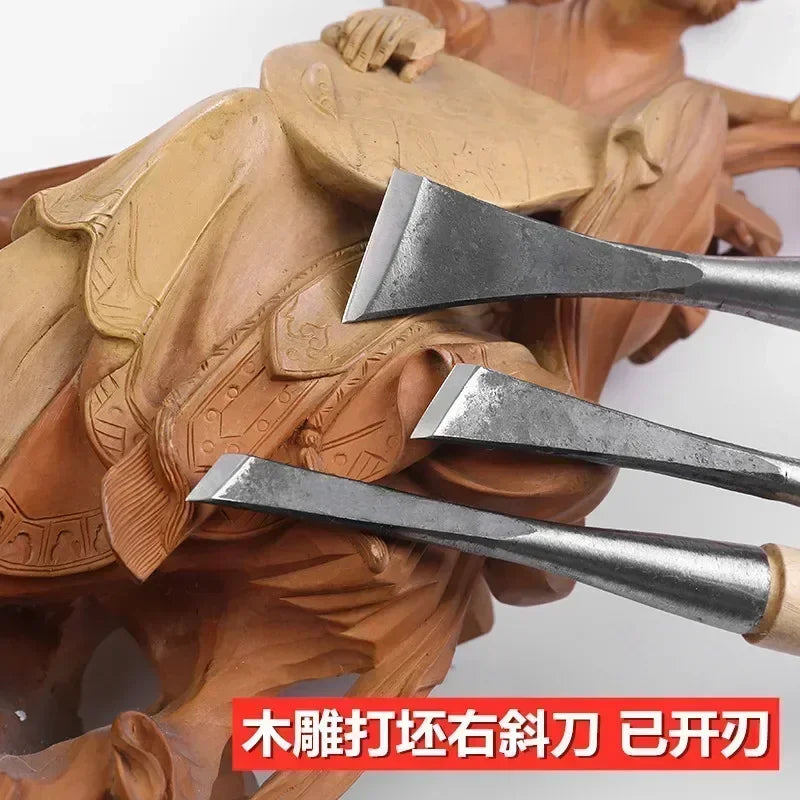 3pcs/set 10mm/17mm/30mm Skew Cutting Tool For Cutting Blanks Wood Carving Tool Hand Carving Knife Oblique Edge Knife