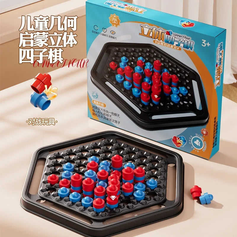 Parent-Child Interactive Board Game, 3D Four-In-A-Row Black and White Desktop Game, Five-In-A-Row, Parent-Child Game, Black and White Chess, Cute Chicken Balance Seesaw, Focus and Balance Training, Parent-Child Interactive Ch