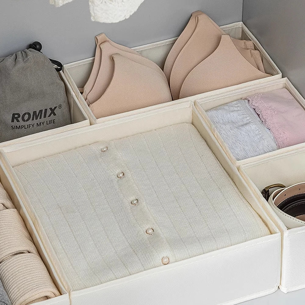 Foldable Clothes Organizer Underwear Socks Bra Clothes Pants Storage Box Closet Wardrobe Organization Household Dresser Storage