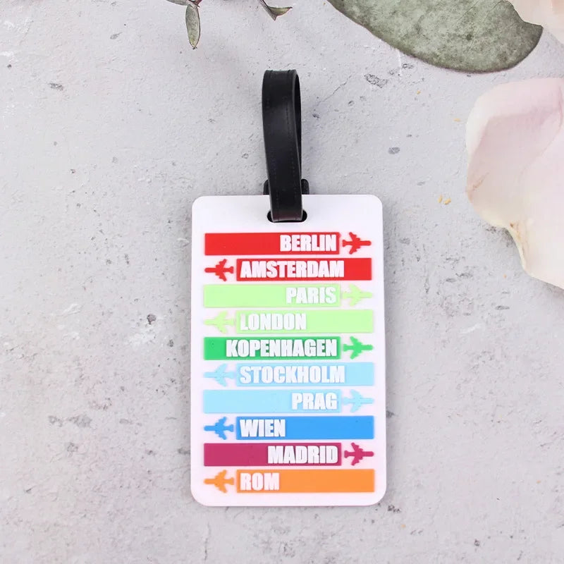 Fashion PVC Luggage Tag Boarding Pass Luggage Tags Suitcase Address Label Travel Accessories Bag Tags for Luggage