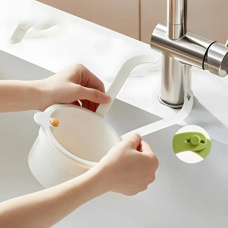 Kitchen Sink Strainer Basket with Faucet Hanging Waste Catcher And Draining Filter Press for Easy Dumping