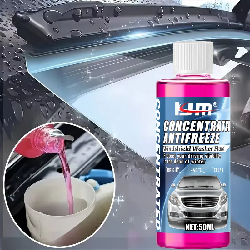 KJM 50ml Concentrated Windshield Washer Fluid -40℃ Anti-Freeze with Oil Film Remover And Glass Cleaning Properties