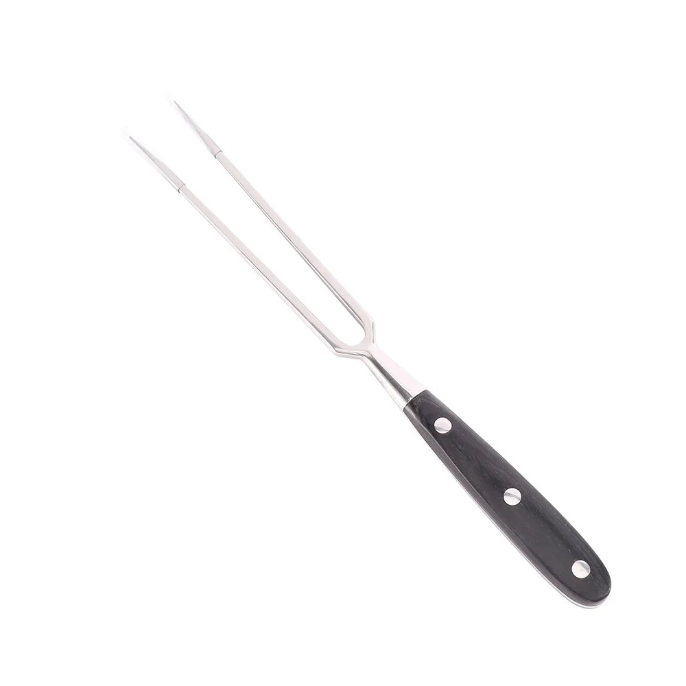 Portable Wooden Handle Grilling Picnic Cooking Fish BBQ Tool Barbecue Fork Meat Fork Kitchen Accessories