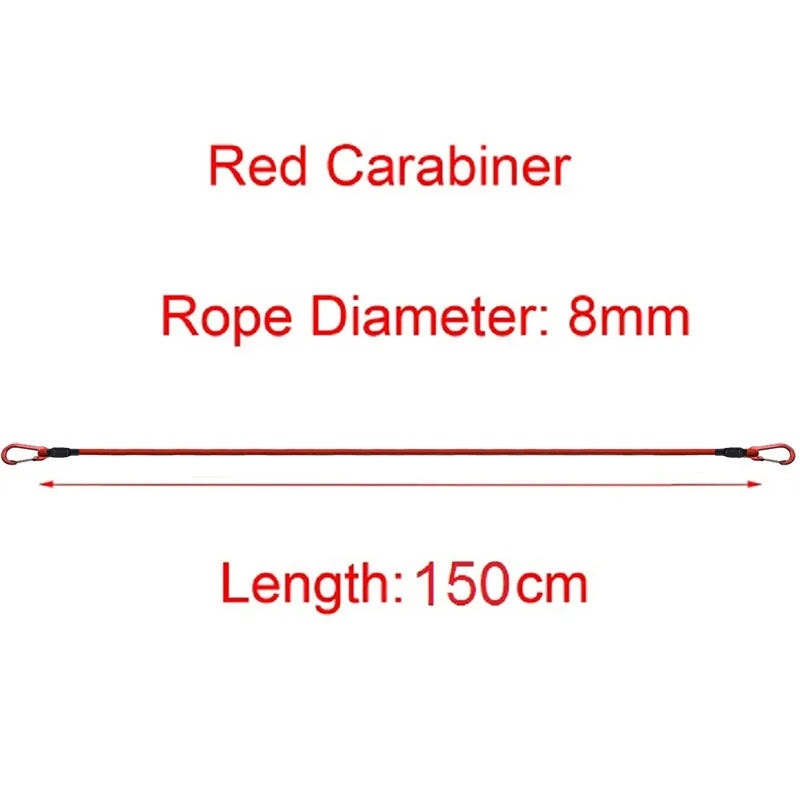 30-210cm Luggage Fixed Strap Elastic Rope Camping Equipment 8mm Tent Elastic Strap Extendable Hook Type