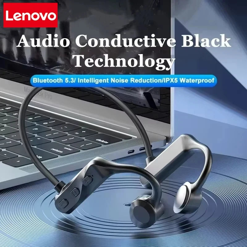 Lenovo Swimming Bone Conduction Bluetooth 5.3 Headphones Double Earless IPX8 Waterproof Air Conduction Headphones New Arrivals