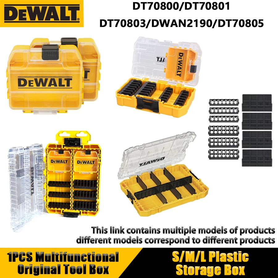 DEWALT 1pcs Original Tool Box Tool Case Storage Box Multifunctional Stackable Box NO.DT70805/DT70800/DT70801/DT70803/DWAN2190.