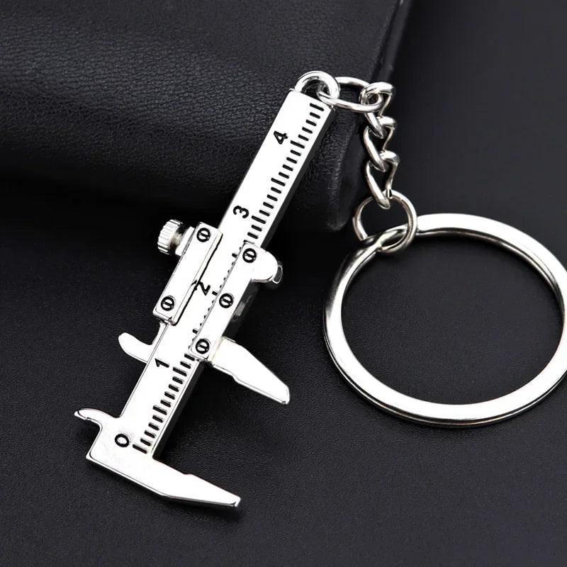 Mini Vernier Caliper Pocket Key Chain Keyring Ornaments Small 3D Movable Precision Measure Tool Accessories Slider Ruler Alloy