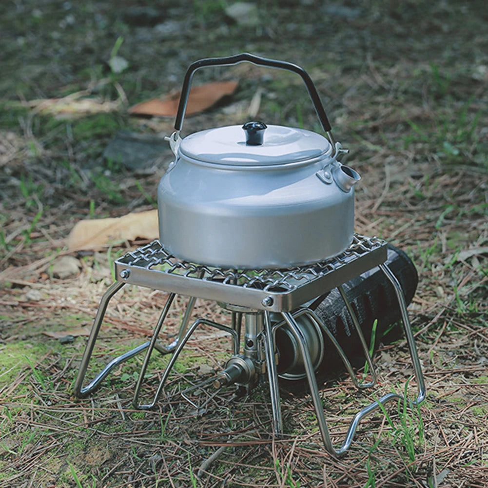 Mini Barbecue Grill Stand Stainless Steel Portable Burner Stand Heat Resistance Foldable Stove Pot Rack Barbecue Accessories