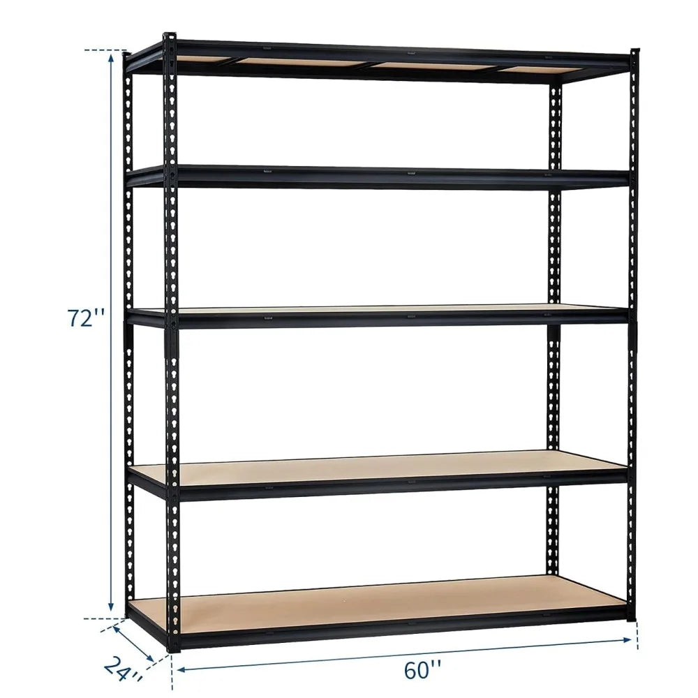 Industrial Heavy Duty Metal Storage Shelves 5 Tier Adjustable Boltless Rack, 60x24x72 Inch Steel Shelving Unit with 3000 LBS Capacity, Garage Storage Organizer for Tools, Supplies, Kitchen Pantry, Basement and Workshop