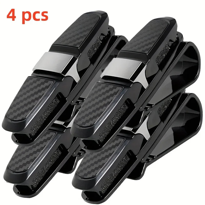 4 pieces of car sunshade sunglasses clips, portable eyewear holders, universal car sunshade ticket holders