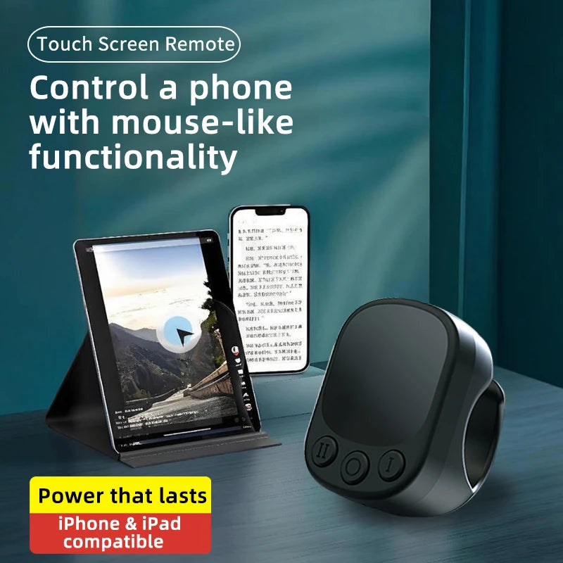 Tiktok Scrolling Ring Remote Control Touchpad Camera Shutter Mouse Ring for Short Video Control Compatible with iPhone iPad
