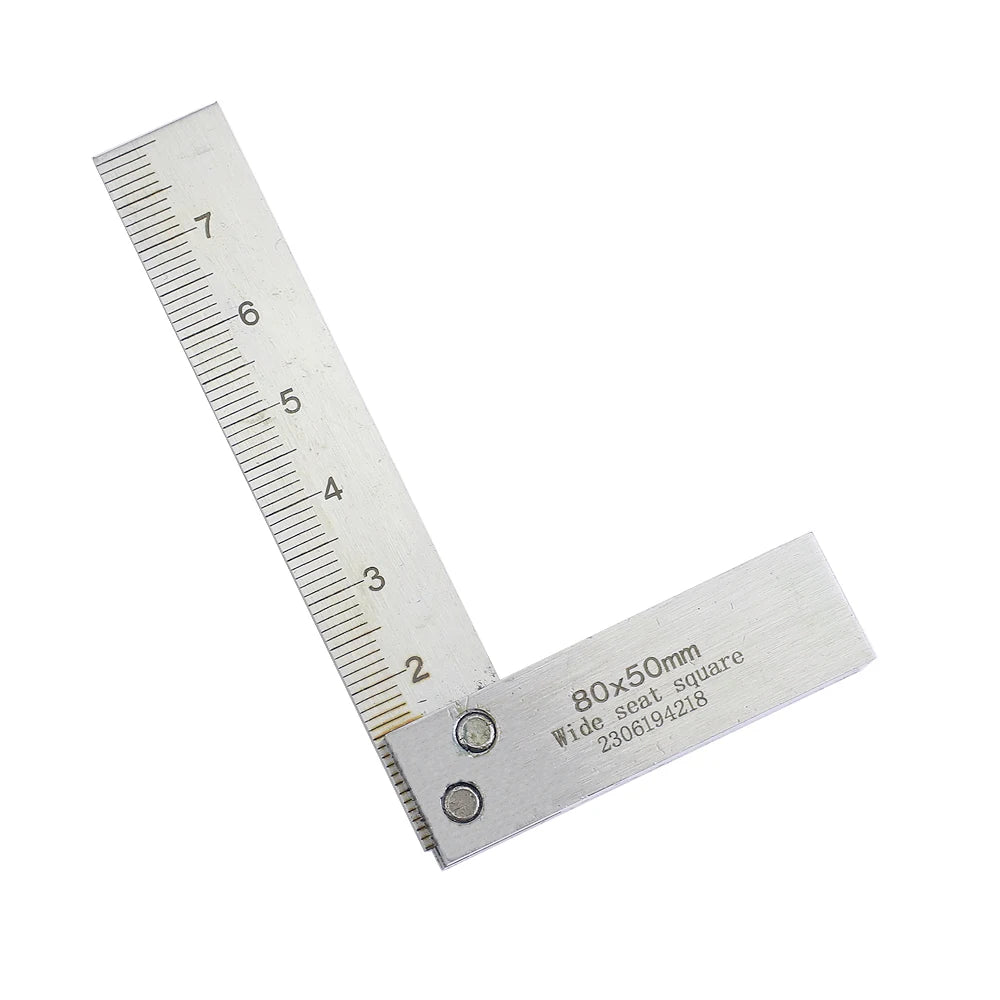 90 Degree Flat Edge Square Ruler Carpentry Square Woodworking Tools Metal Angle Measuring Tool Multi Try Square Gauge Set-Square