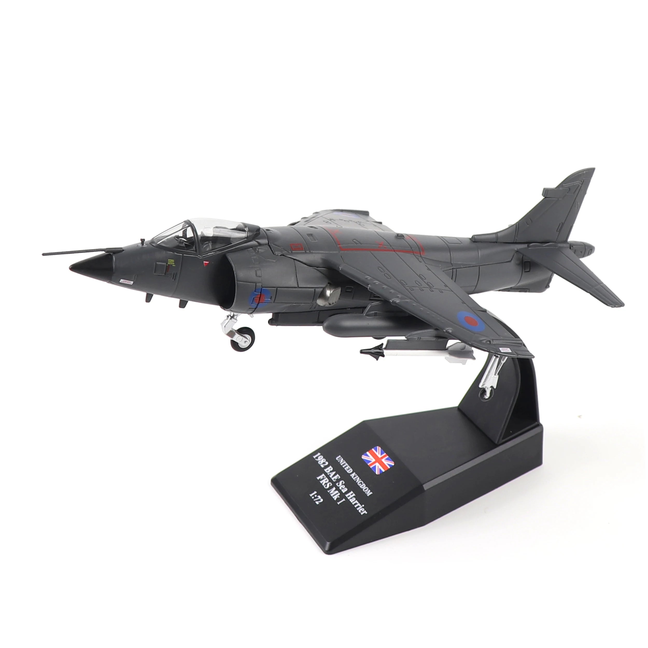 NUOTIE 1/72 Royal Air Force Harrier Jet Pre-Built Diecast Military Model for Display Collection & Gift