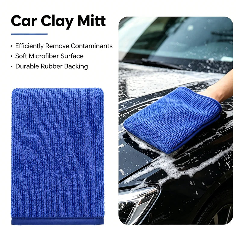 Auto Clay Mitt Gentle Paint Decontamination Glove Reusable Car Washing Detailing Glove Remove Iron Powder Contaminants