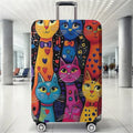 Colorful Rainbow Cat Shadow Pattern Luggage Protective Cover, suitable for 18-32 inch luggage covers, luggage handle gloves, tra