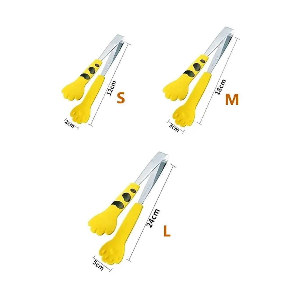 Cartoon Cat Paw Shape Food Tongs Sandwich Baking Clip Kitchen Gadgets Meal Tongs Stainless Steel Barbecue Tongs