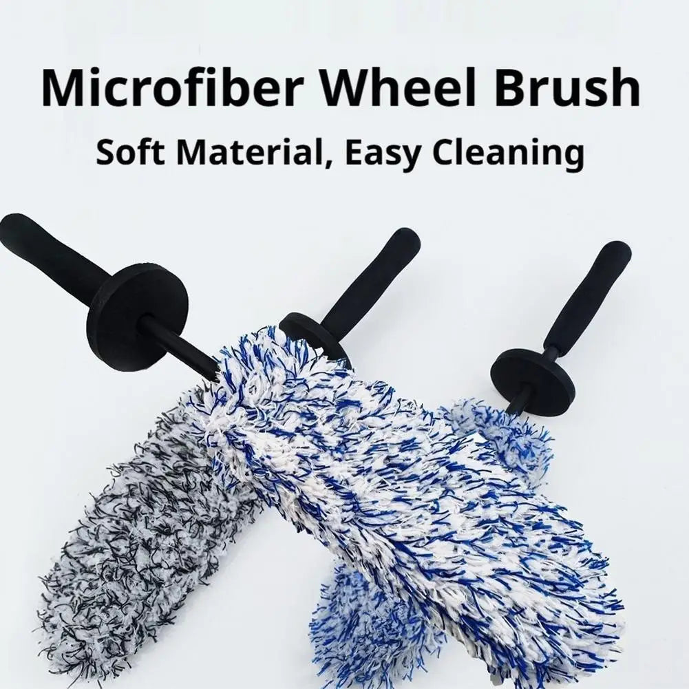 Microfiber Car Wheel Brush Scratch Free Car Rim Detailing Brush Long Handle Automotive Cleaning Tool For Car Car Care