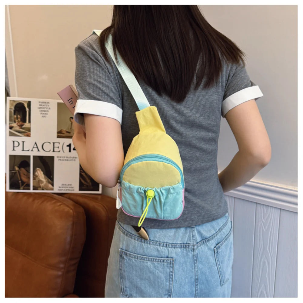 Children's Outdoor Storage Bag Cute Shoulder Crossbody Bag for Kindergarten Boys Girls Coin Purse Fashion Nylon Small Chest Bag