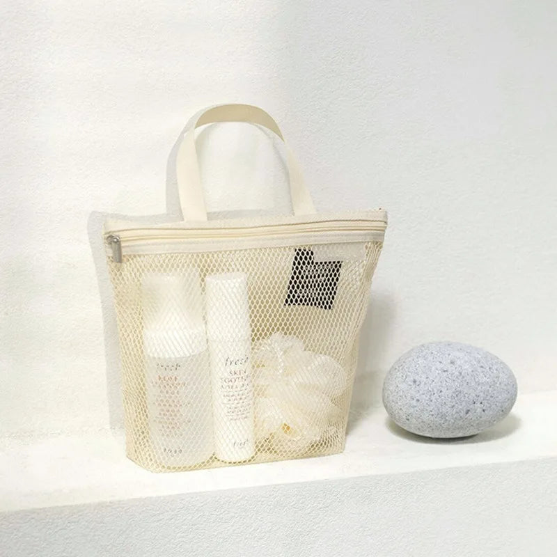 Mesh Toiletry Storage Bags Handbags Portable Travel