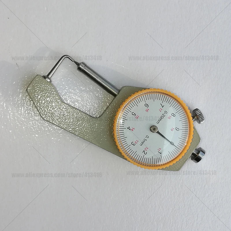 0-10mm0-20mm 0.1mm Resolution Dial Thickness Gauge Leather Flim Paper Jewelry Tube Curved Tip Metal Handheld Meter Tester