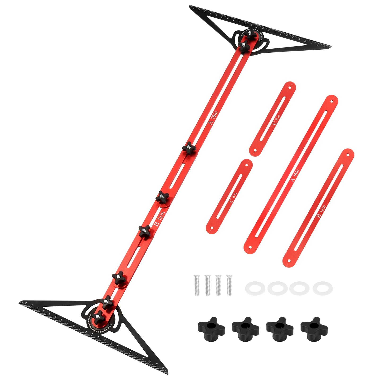 Stair Tread Template Tool Double Solid Nut Locking Stair Measuring Tool Easy to Use Stair Measuring Ruler for Risers and Shelves