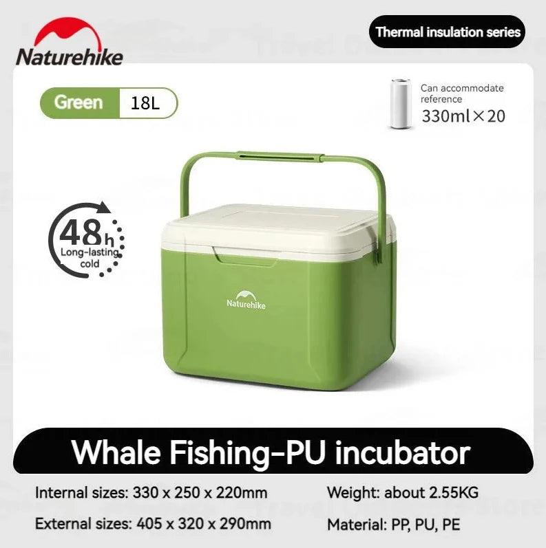 Naturehike 5L/18L Cooler Box 48h Cold Preservation Food-grade PP Material Mini Refrigerator Outdoor Picnic Camping Supplies