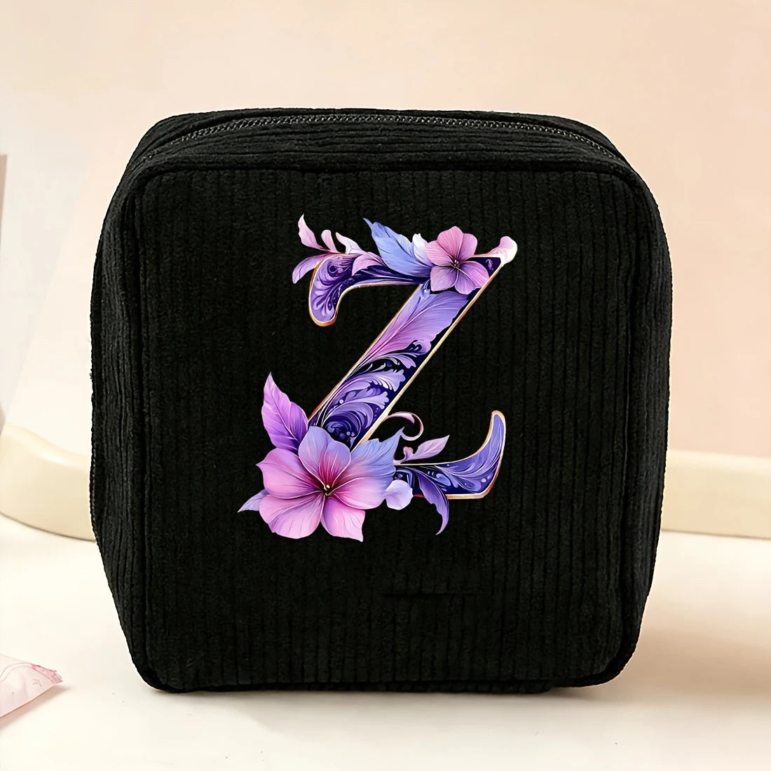 New Fashionable Purple Letter-Patterned Sanitary Napkin Storage Bag, Multifunctional Portable Travel and Daily Storage Bag, Ideal Gift Choice for Girls
