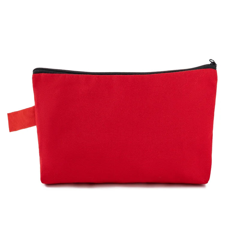 10/20Pcs Custom Logo Colored Canvas Pencil Case with Zipper Handheld Makeup Bag DIY Stationery&Cosmetic Storage Organizer Pouch