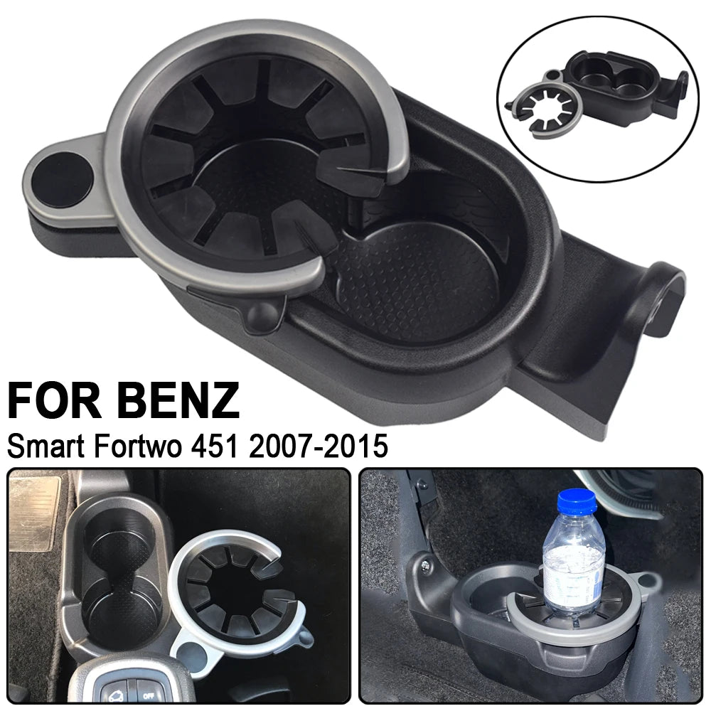 Upgraded Car Drinks Holder Cup Mount Center Console Double Cup Holder for Mercedes-Benz Smart Fortwo 451 2007-2014 A4518100370