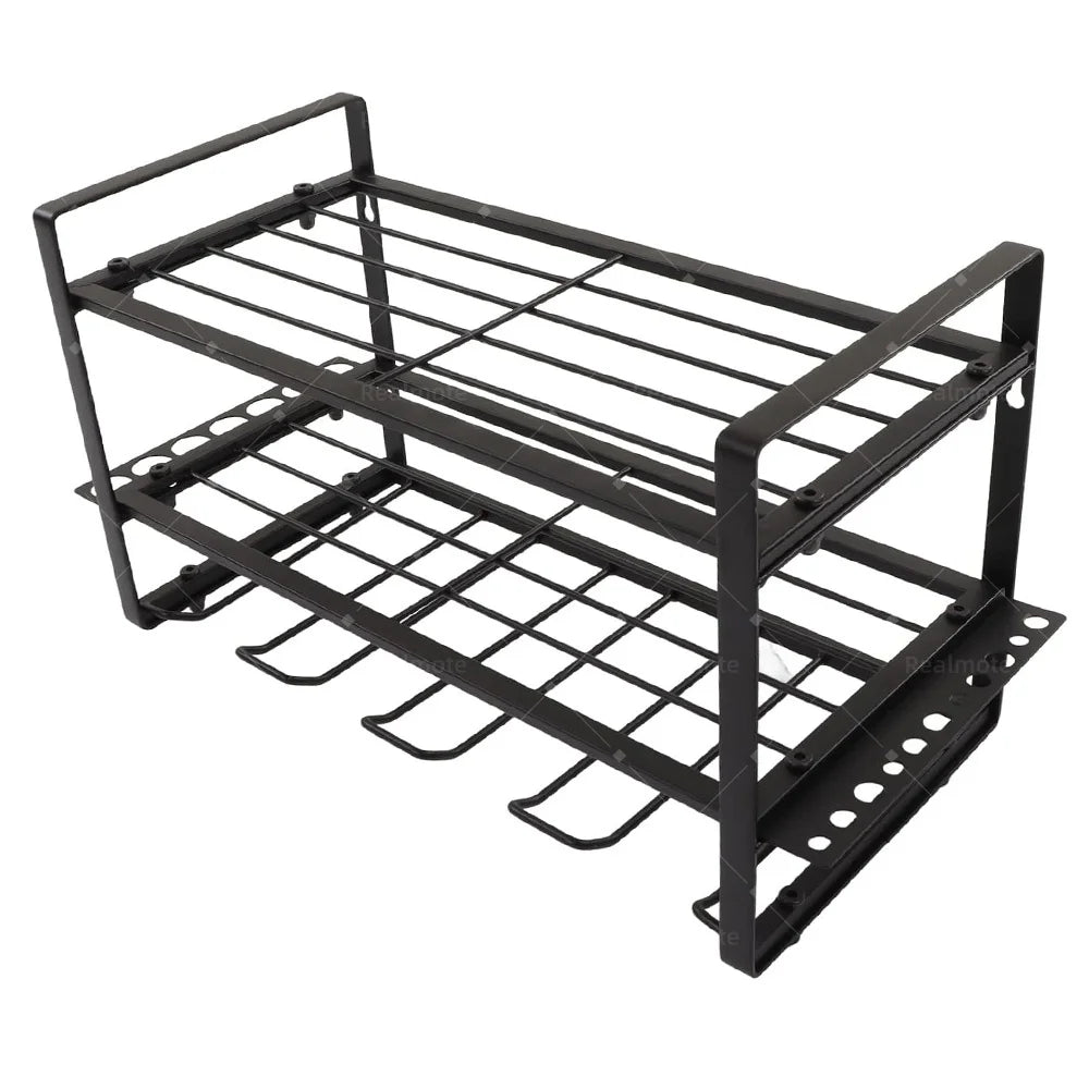100lb Heavy Duty Wall Mounted Power Tool Organizer Rack, Alloy Steel Drill Stand Garage Storage Shelf for Workshop Shed