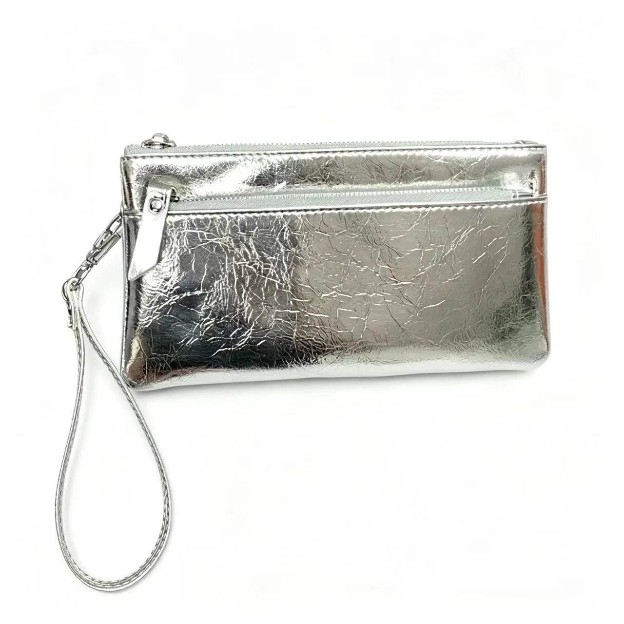 Women Genuine Leather Clutch Purse 3 Zipper Pockets Wrist Strap Wallet 2026 New Cow Leather Phone Pouch