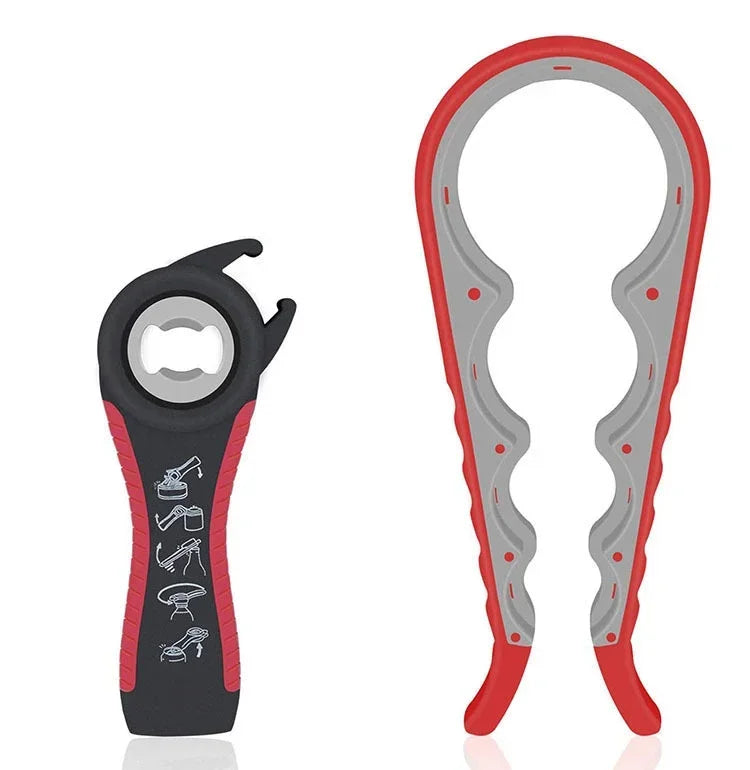 5-in-1 Jar Opener Multifunctional Non-slip Can Opener Bottle Opener Kit with Silicone Handle Kitchen Accessories Kitchen Gadgets