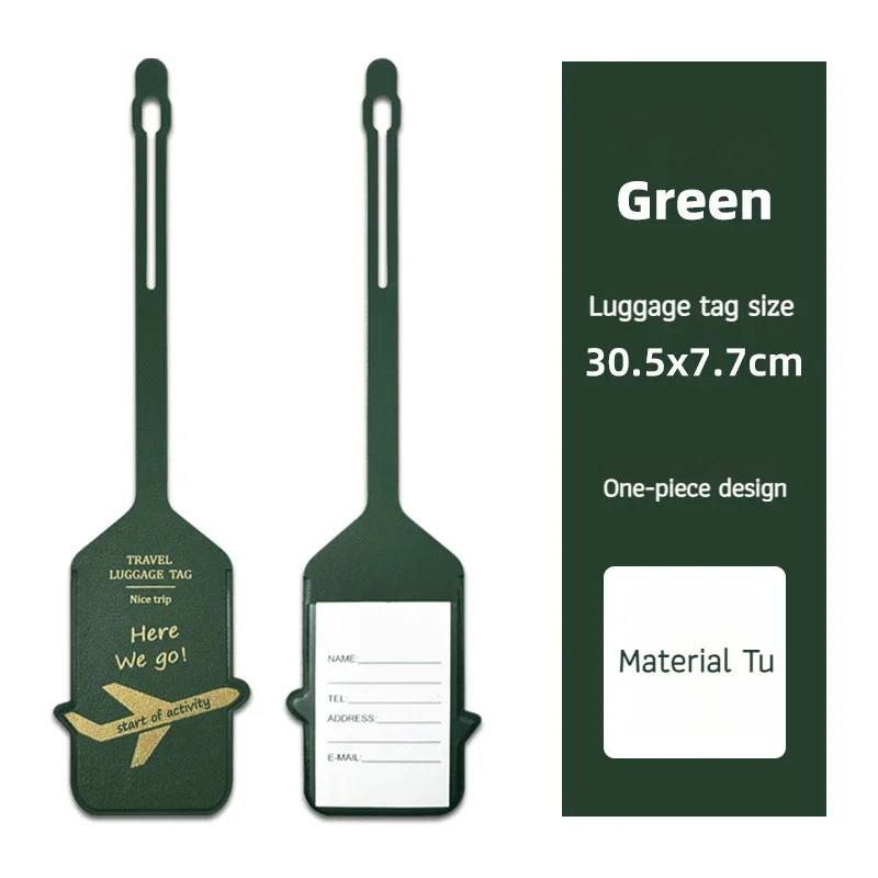 Hot Stamping Airplane Luggage Tag - PU Leather Travel Baggage Identifier with Contact Info Card