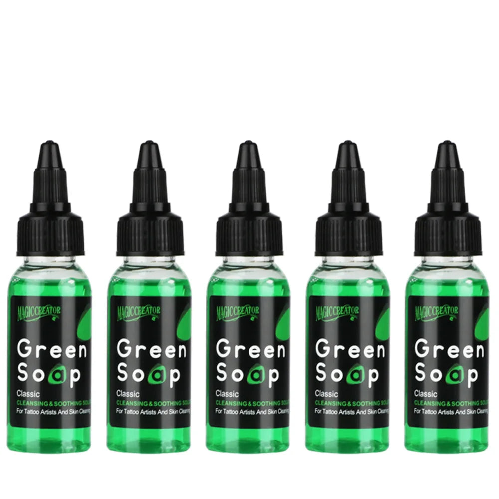 Tattoo Cleaning Soap Ink Tattoo Care for Fresh Tattoos Gentle Sulfate Free Tattoo Green Soap, Soothing Daily Wash for New Ink
