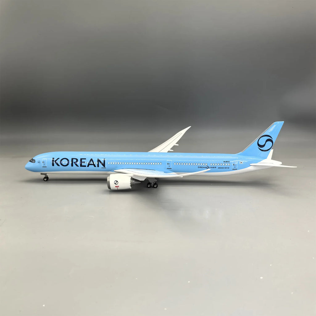 New Korean Air 787-10 Scale Aircraft 43cm Model Airplanes Resin Replica Plane Model With Wheels & Led Light Collected Gift