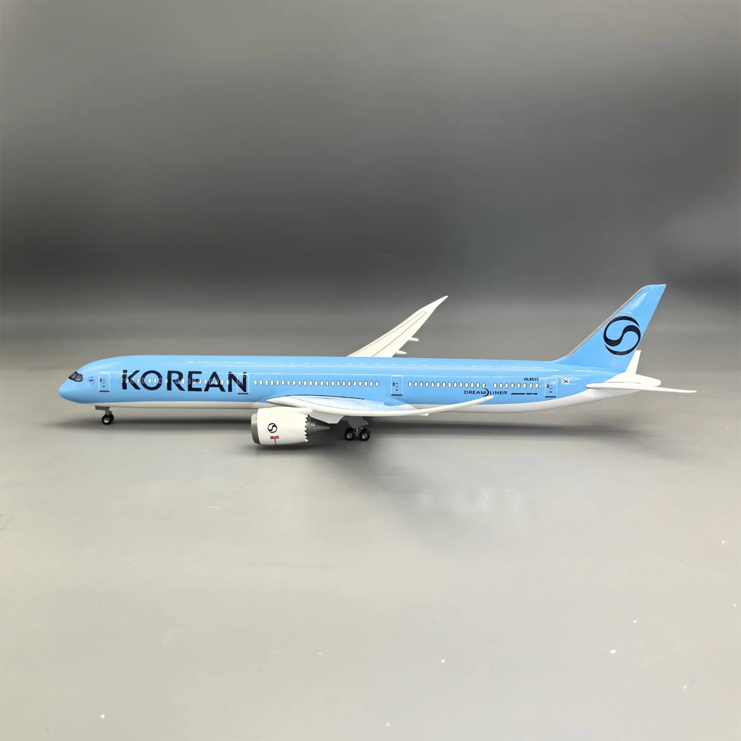 New Korean Air 787-10 Scale Aircraft 43cm Model Airplanes Resin Replica Plane Model With Wheels & Led Light Collected Gift