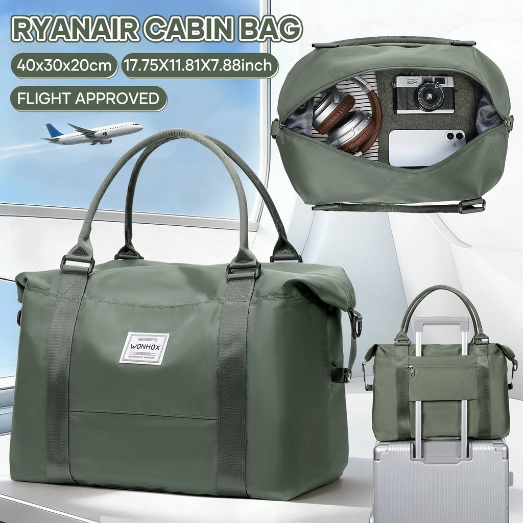 Women's Travel Bag 40x30x20 – Cabin Bag Airplane, Carry-on Luggage Weekend Bag for Women Men Sport, Maternity, Gym Foldable Bag