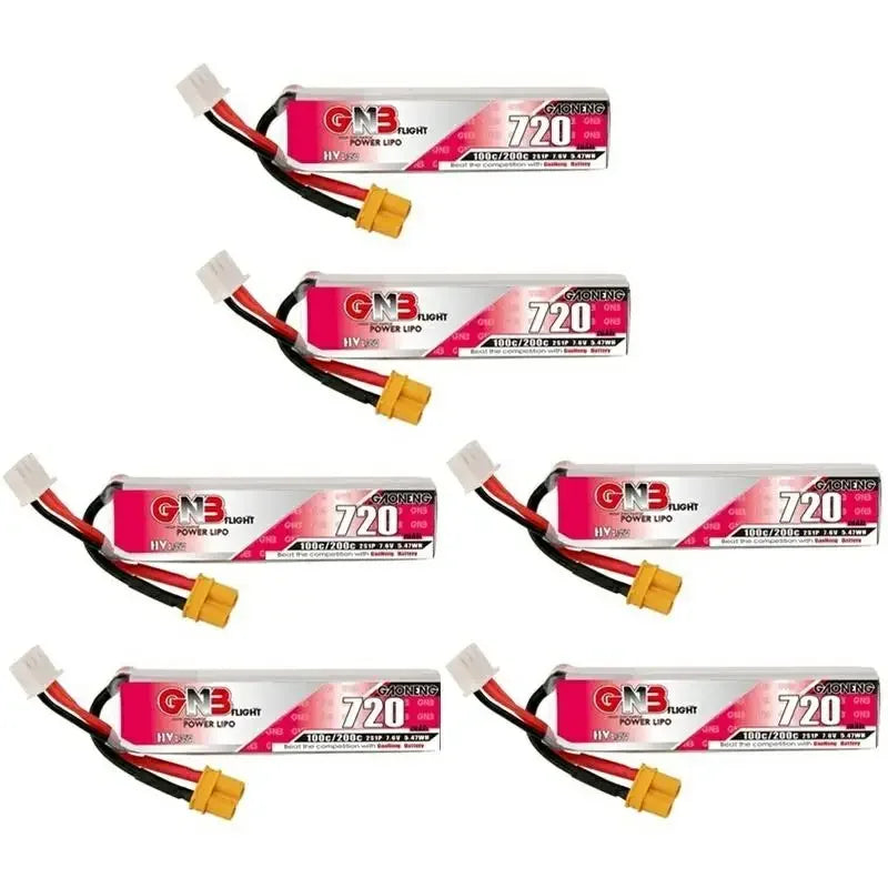GAONENG GNB Lipo Battery 720mAh 7.6V 2S 100C 200C XT30U-F Connector For RC FPV Whoop Frame Kit Tinywhoop Racing Drone