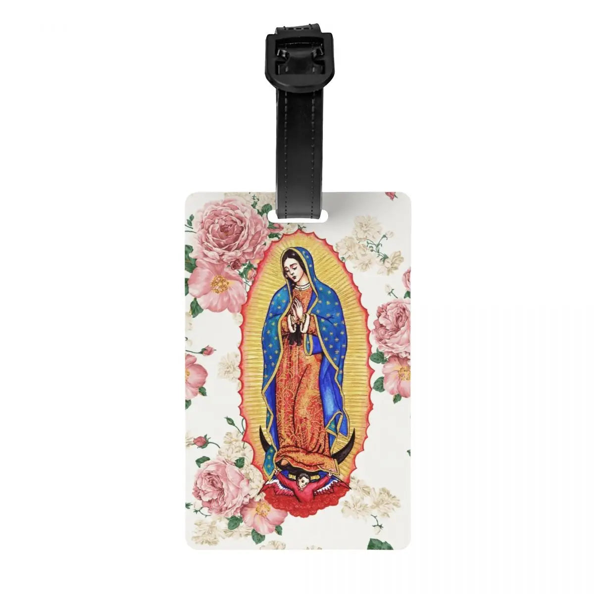 Custom Virgin Mary Luggage Tag Privacy Protection Catholic Christian Baggage Tags Travel Bag Labels Suitcase