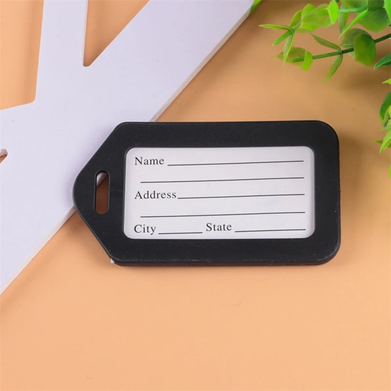 20pcs Luggage Tags Suitcase Label Bag Travel Accessories Luggage Bag Tag Name Address ID Label Plastic Suitcase Baggage Tags