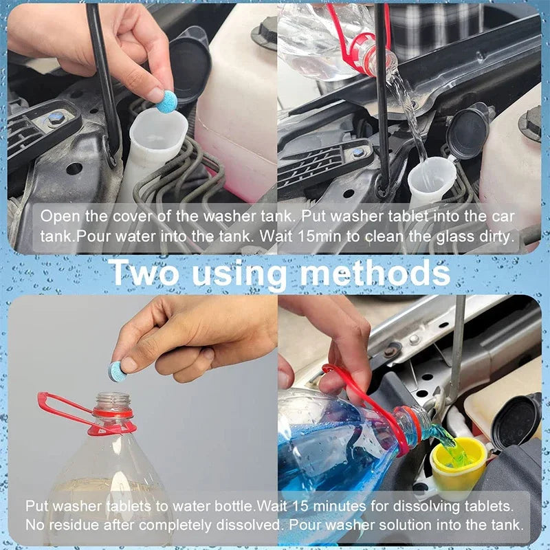 20/40/60Pcs Car Effervescent Washer Tablet Solid Washer Agent Auto Windscreen Washing Tablet Car Cleaning Tools Auto Accessories