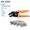 IWISS SN-58B=28B+48B Wire Crimping Pliers 0.25-1.5mm² For Box TAB 2.8/4.8/6.3 SM2.5 XH2.54 Terminals Kit Electrical Hand Tools