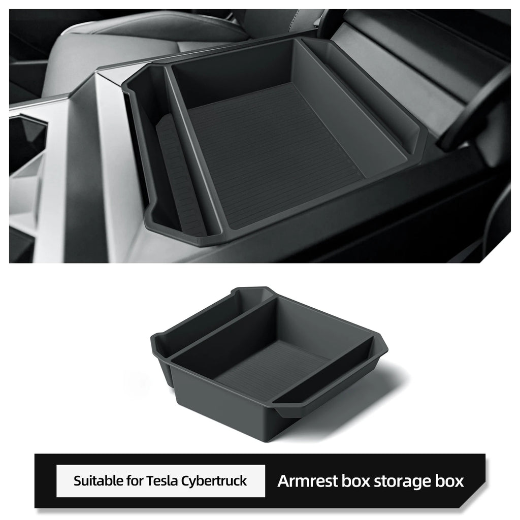 Smabee for Tesla Cybertruck 2024-2026 Car Center Armrest Storage Box Organizing Tidying Tray Auto Pickup Interior Accessories