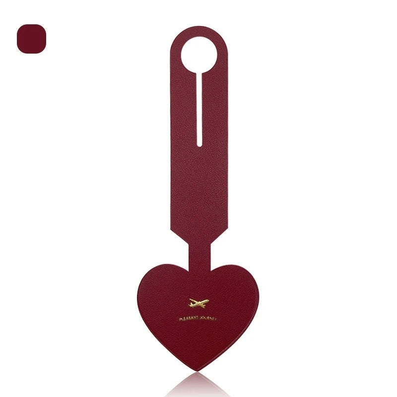PU Heart Travel Luggage Tags Leather Solid Luggage Tags Luggage Boarding Tags Travel Accessories Packing Bags