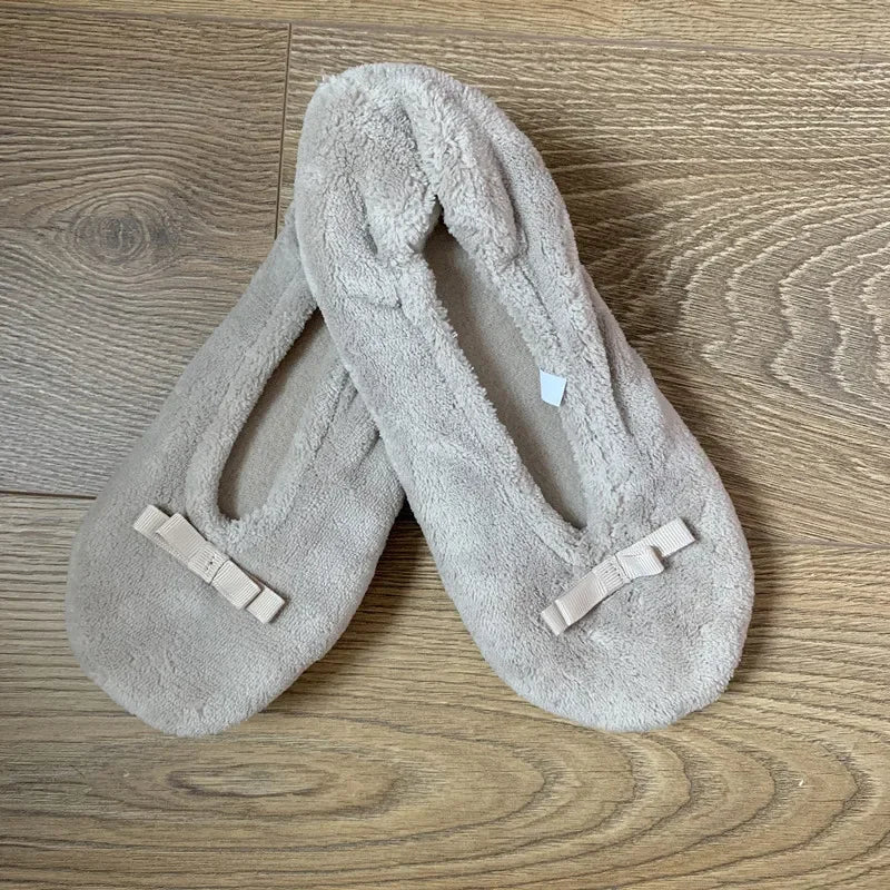 Home Slipper Women Winter Warm Indoor Floor Shoes Flat Fluffy Lazy Female Black house Ballerina Slipper Socks dancing Flipflop