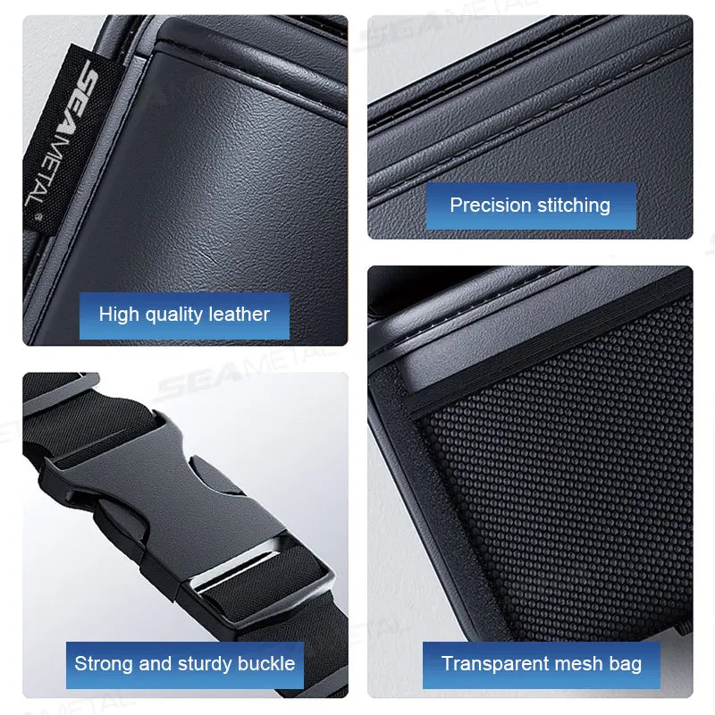 SEAMETAL High-Capacity Car Trunk Storage Bag Leatherette Seat Back Organizer Bag Detachable Hanging Universal Car Storage Pocket