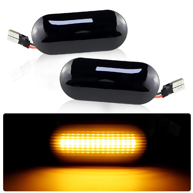 2PCS LED Side Marker Lights Canbus For Ford C-Max 07- Fiesta 01- Focus 04-07 Fusion 02- Galaxy 95-00 Dynamic Turn Signal Lamps