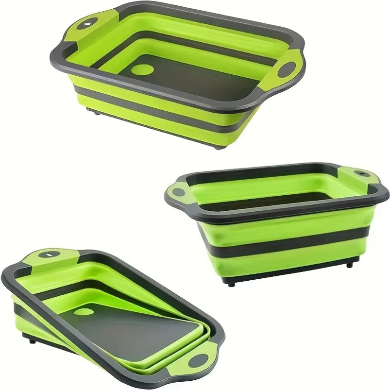 Portable Space Saving Basin with Built-in Sink and Storage Function - Perfect for Outdoor Camping Travel Home Folding Basin