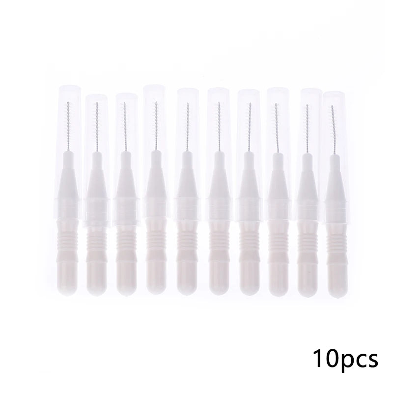 100Pcs Interdental Silicone Brushes Dental Toothpicks Brush Between Teeth With Thread Oral Cleaning Tools