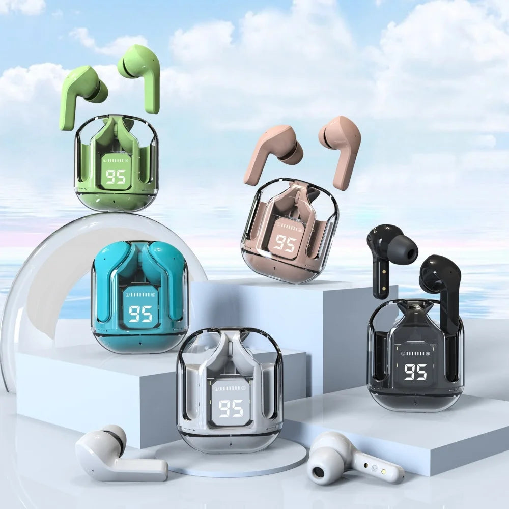 True Wireless Bluetooth Headset Transparent Design with LED Digital Display Stereo Sound TWS Earphones for Sports Working-Air 31